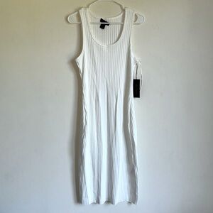 Rachel Zoe White Ribbed Sweater Dress - Large